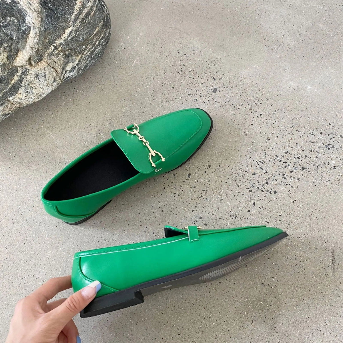 Ora - Mocassins Cuir Lisse Détail Métallique