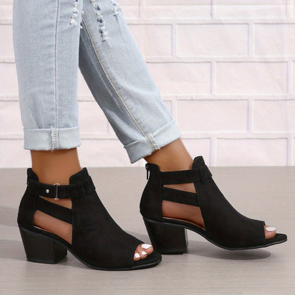 Bottines modernes à bout ouvert et talon bloc