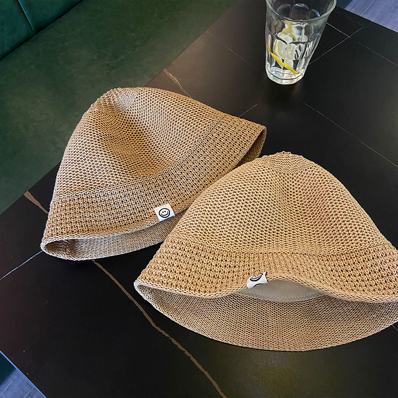 Chapeau cloche en paille tressée beige et khaki Avenue des Dames