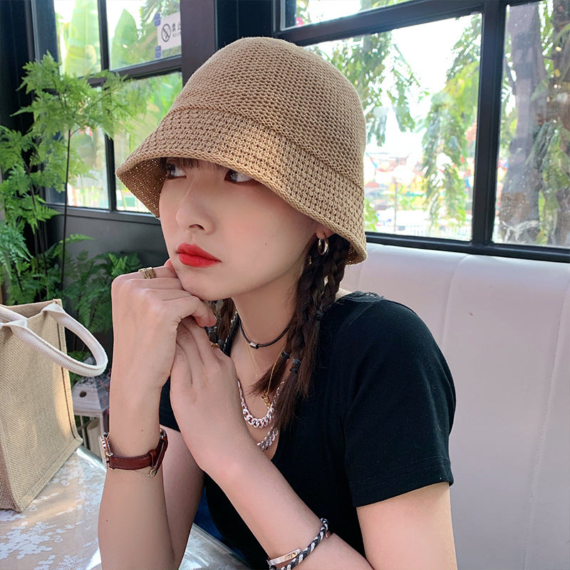 Chapeau d'été souple pour femme en paille tressée respirante