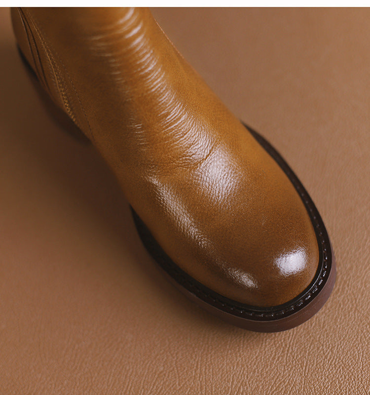 Aurielle™ | Botte en cuir noire avec un talon