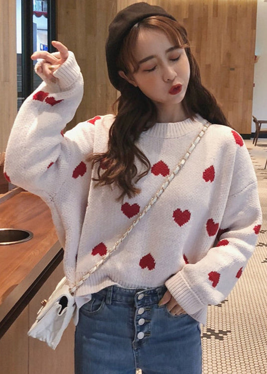 Pullover Contrast Knit Sweater