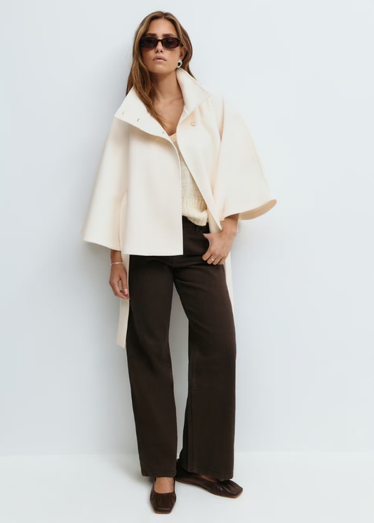 Veste Cape ceinturée