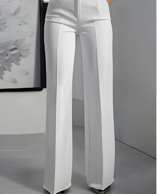 Lina - Pantalon minimaliste blanc