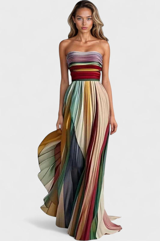 robe-longue-bustier-rayee-multicolore-avenue-des-dames