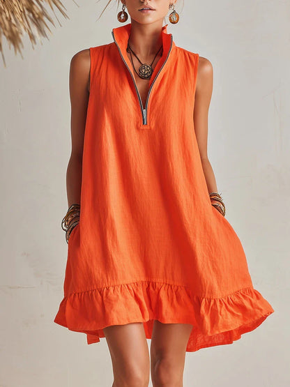 Lina | Robe fluide d’été avec zip élégant