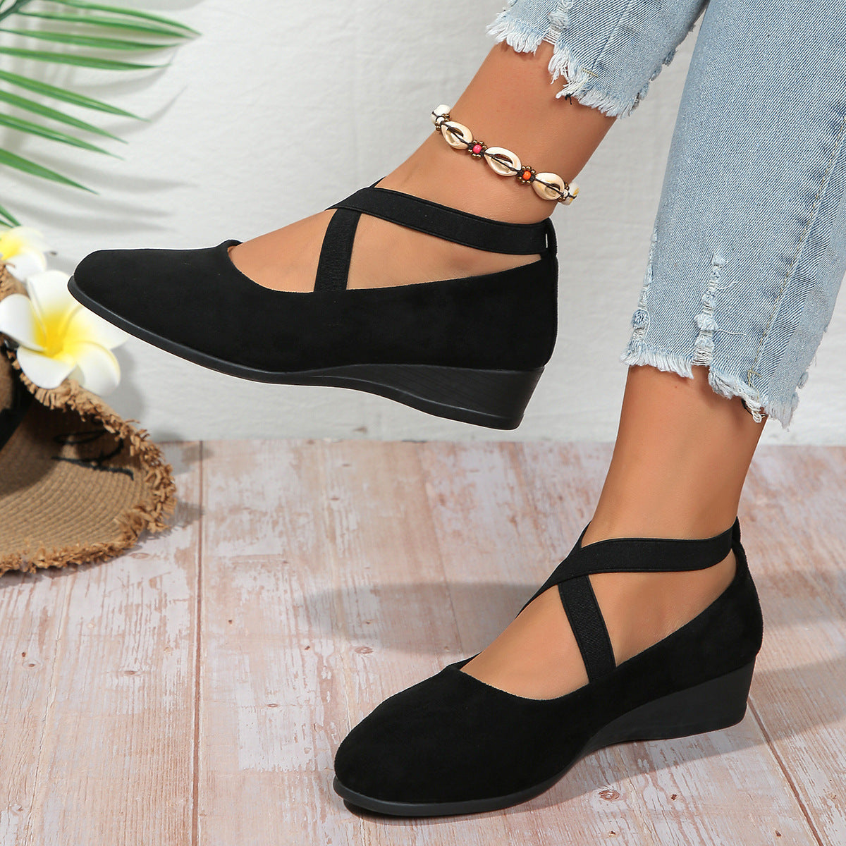 Louna™ | Ballerines à Talon Compensé