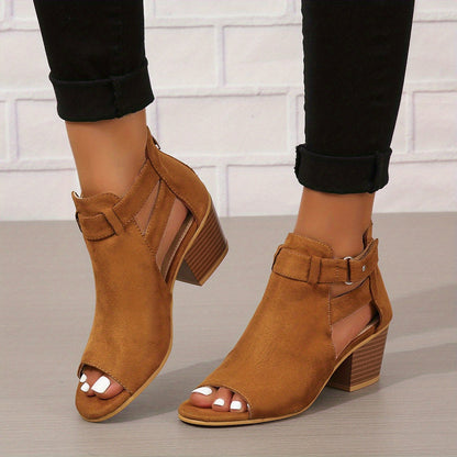 Bottines modernes à bout ouvert et talon bloc
