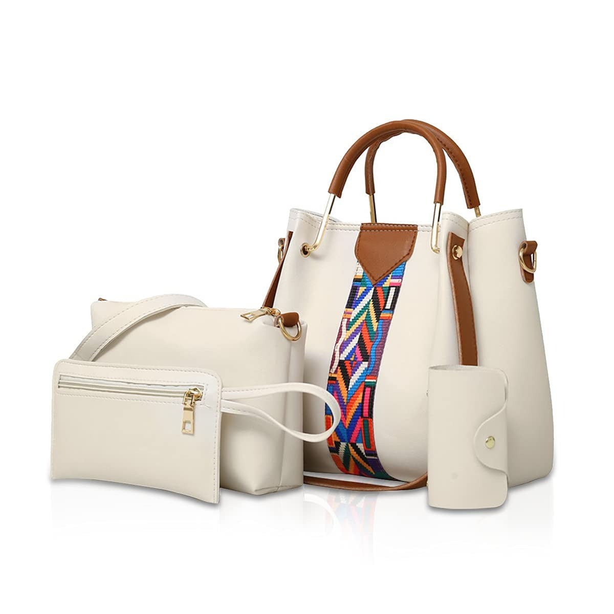 Coffret Sacs Femme 4 Pièces — Cabas, Bandoulière & Portefeuille
