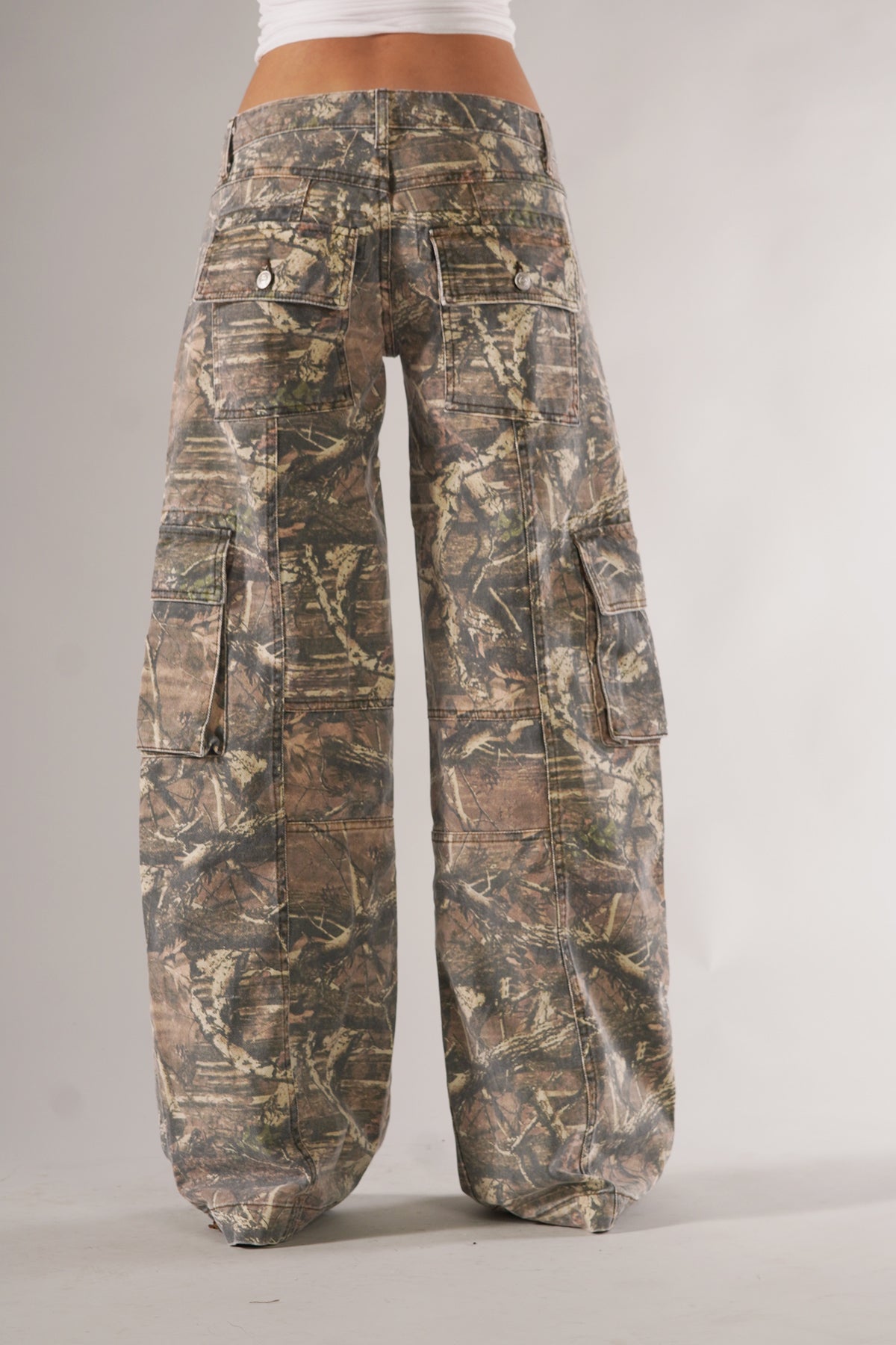 Mila - Pantalon cargo unisexe à motif camouflage