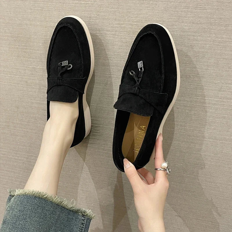 Studio - Mocassins Daim avec Nœud