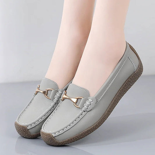Éclat – Mocassins Femme avec Ornement Doré