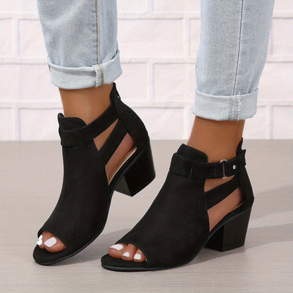 Bottines modernes à bout ouvert et talon bloc