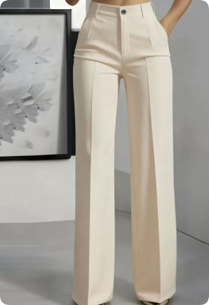 Lina - Pantalon minimaliste blanc