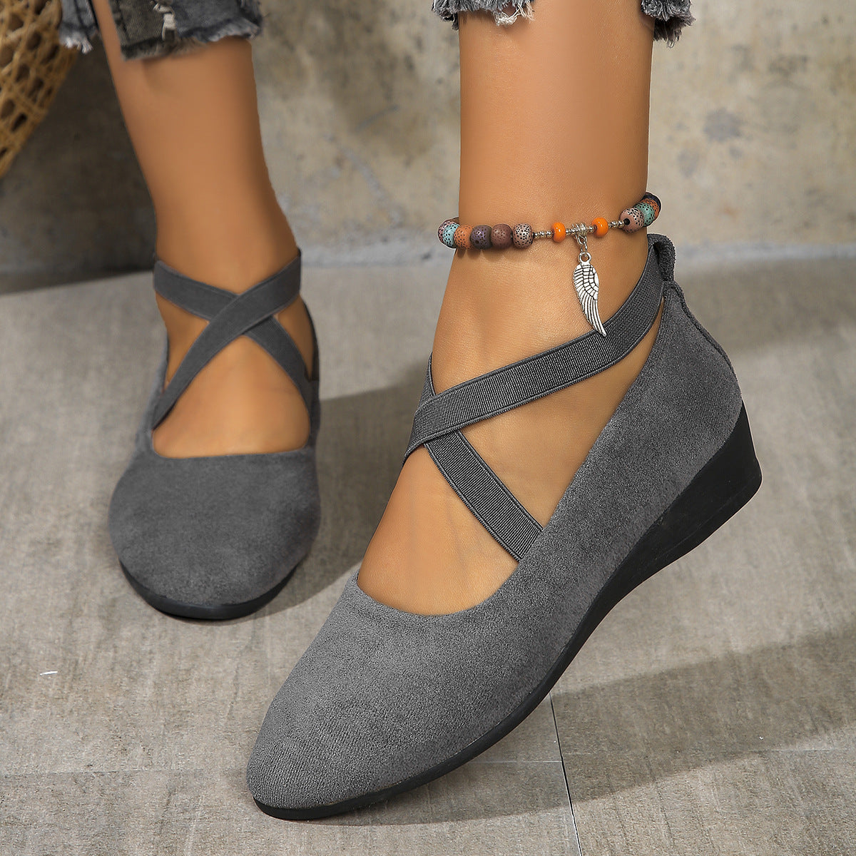 Louna™ | Ballerines à Talon Compensé