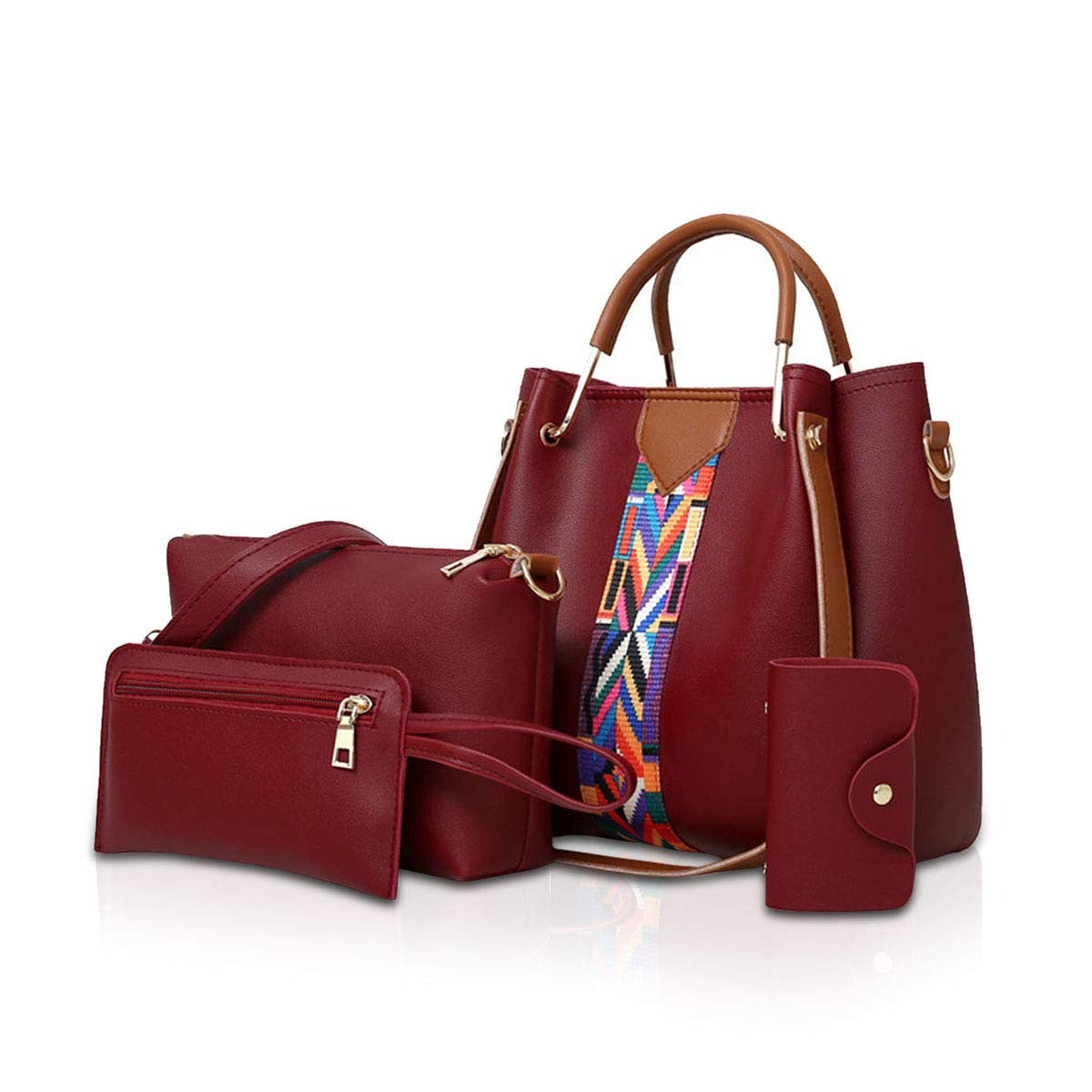 Coffret Sacs Femme 4 Pièces — Cabas, Bandoulière & Portefeuille
