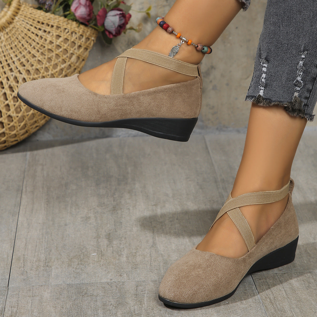 Louna™ | Ballerines à Talon Compensé