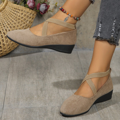 Louna™ | Ballerines à Talon Compensé