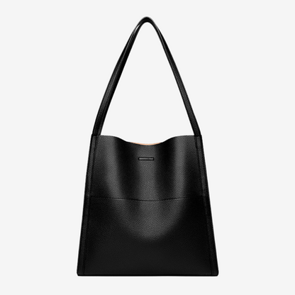 Détail de la texture haut de gamme et des finitions du sac spacieux
